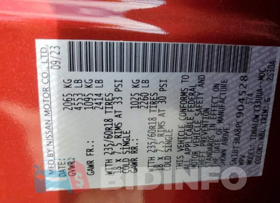 5N1BT3BA8PC904528 Photo# 13