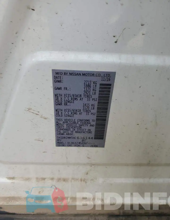 5N1DR2MM5HC636144 Photo# 12