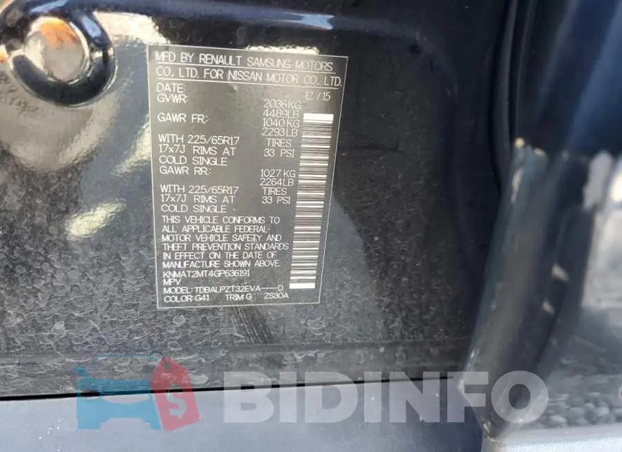 KNMAT2MT4GP636191 Photo# 14