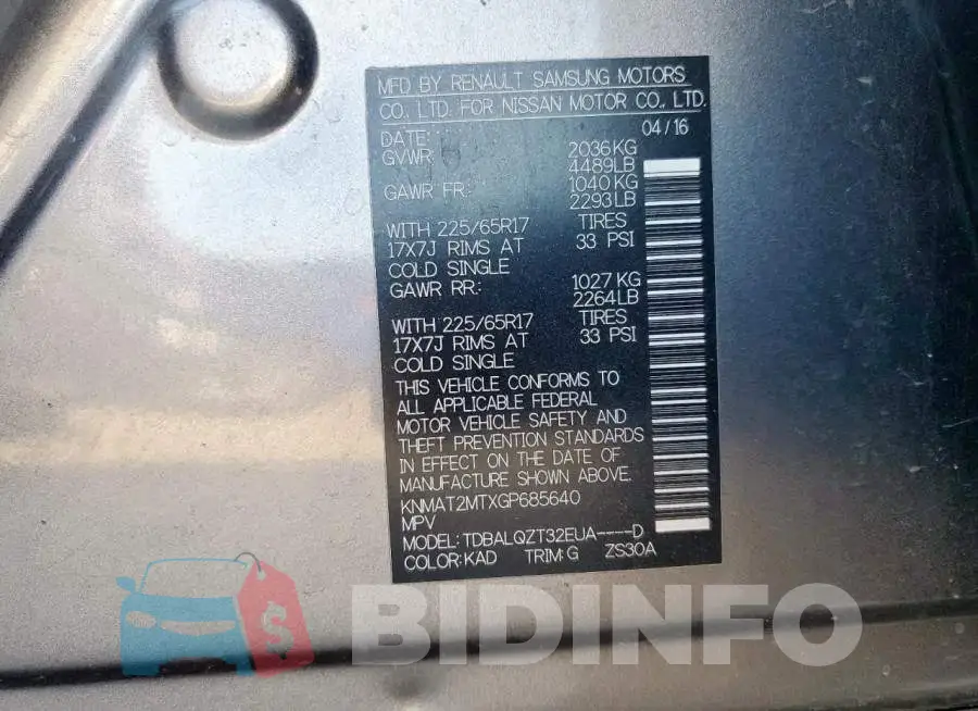 KNMAT2MTXGP685640 Photo# 13