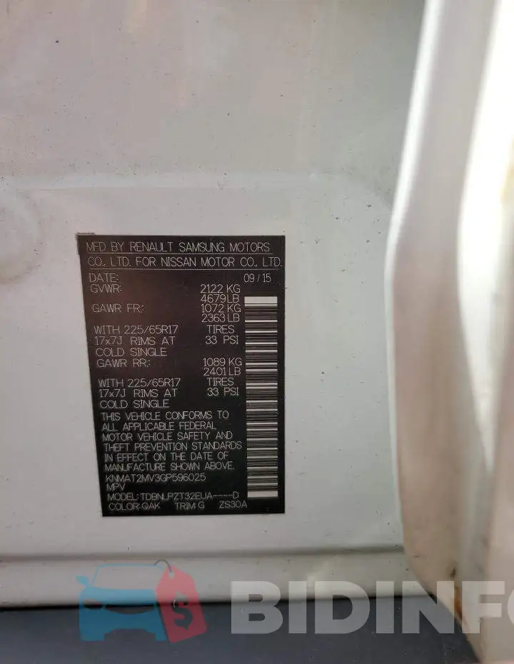 KNMAT2MV3GP596025 Photo# 13