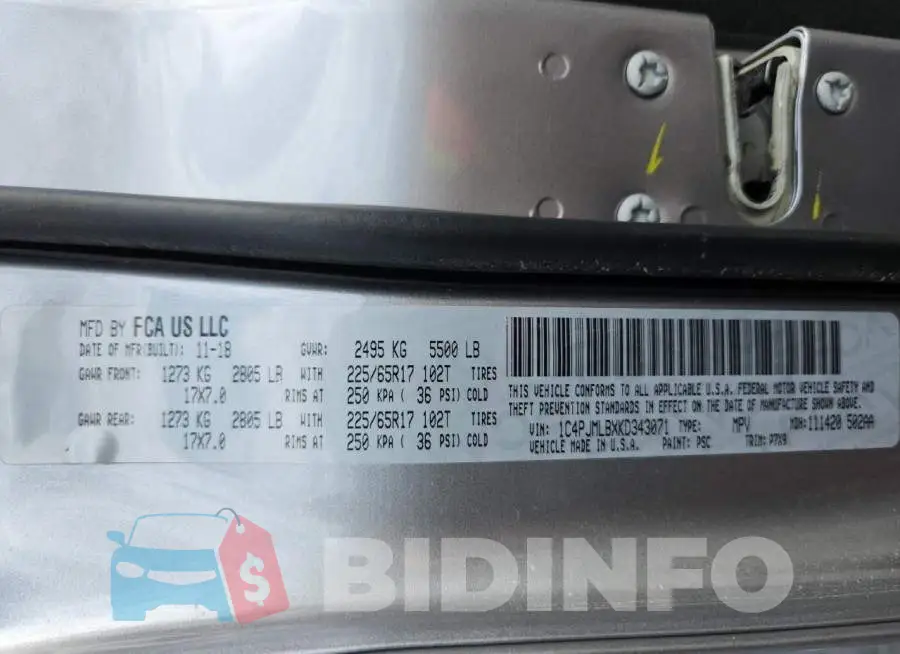 1C4PJMLBXKD343071 Photo# 14