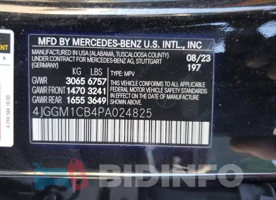 4JGGM1CB4PA024825 Photo# 13