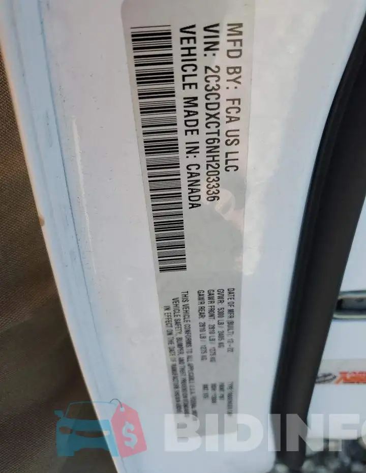 2C3CDXCT6NH203336 Photo# 12