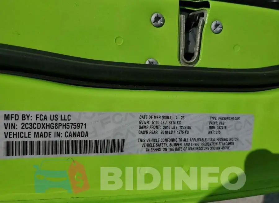 2C3CDXHG8PH575971 Photo# 12