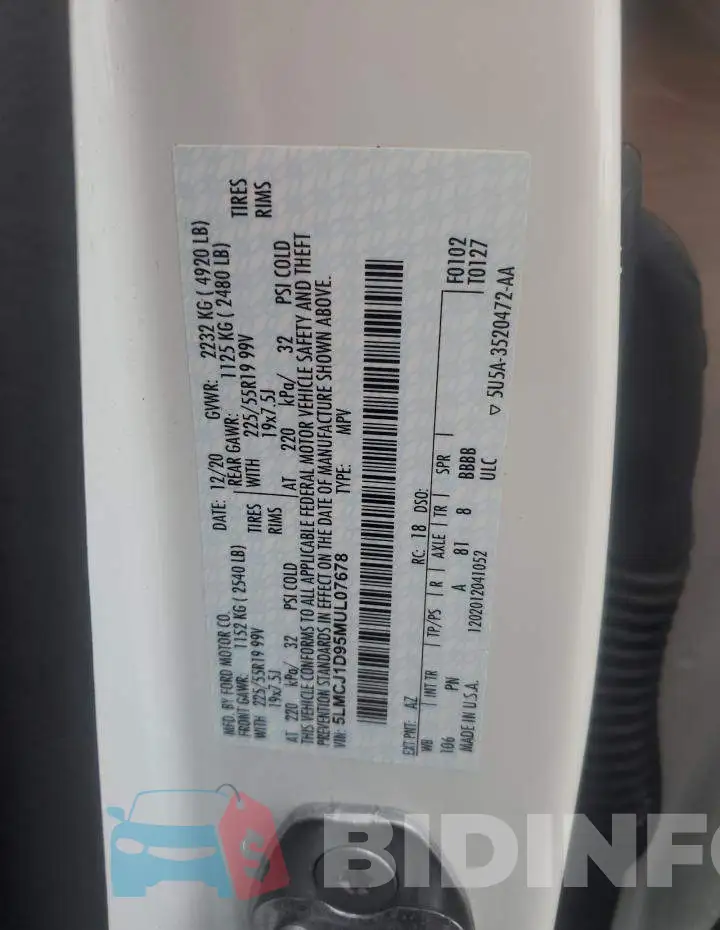5LMCJ1D95MUL07678 Photo# 13
