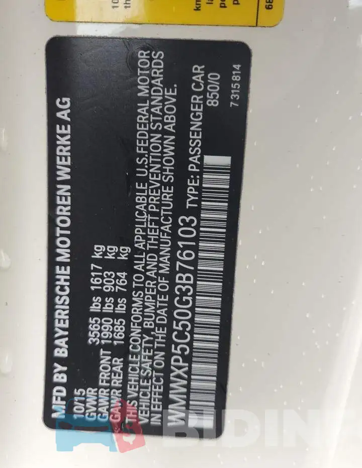 WMWXP5C50G3B76103 Photo# 12