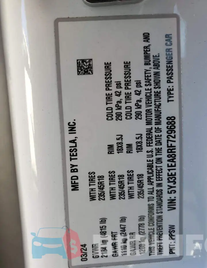 5YJ3E1EA8RF729688 Photo# 12