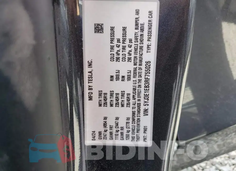 5YJ3E1EB3RF755026 Photo# 12