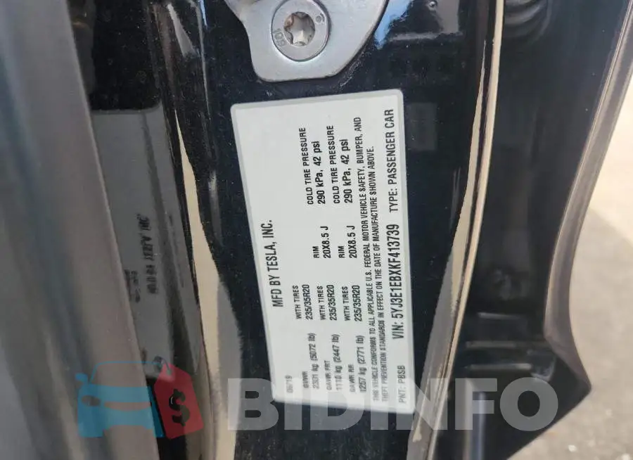 5YJ3E1EBXKF413739 Photo# 12