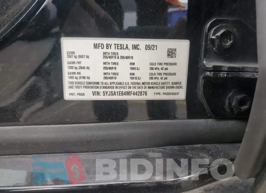 5YJSA1E64MF442876 Photo# 12