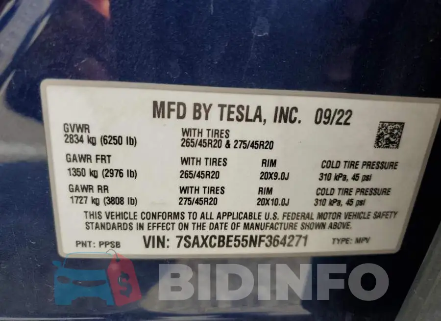 7SAXCBE55NF364271 Photo# 13