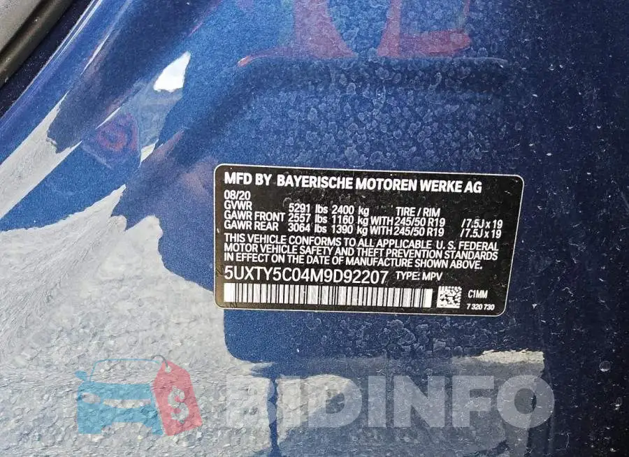 5UXTY5C04M9D92207 Photo# 12