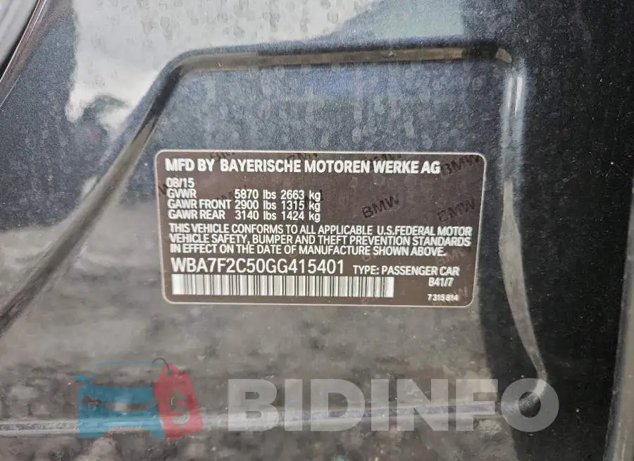 WBA7F2C50GG415401 Photo# 12