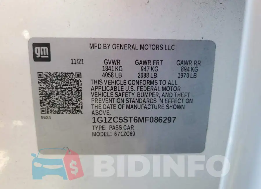 1G1ZC5ST6MF086297 Photo# 13