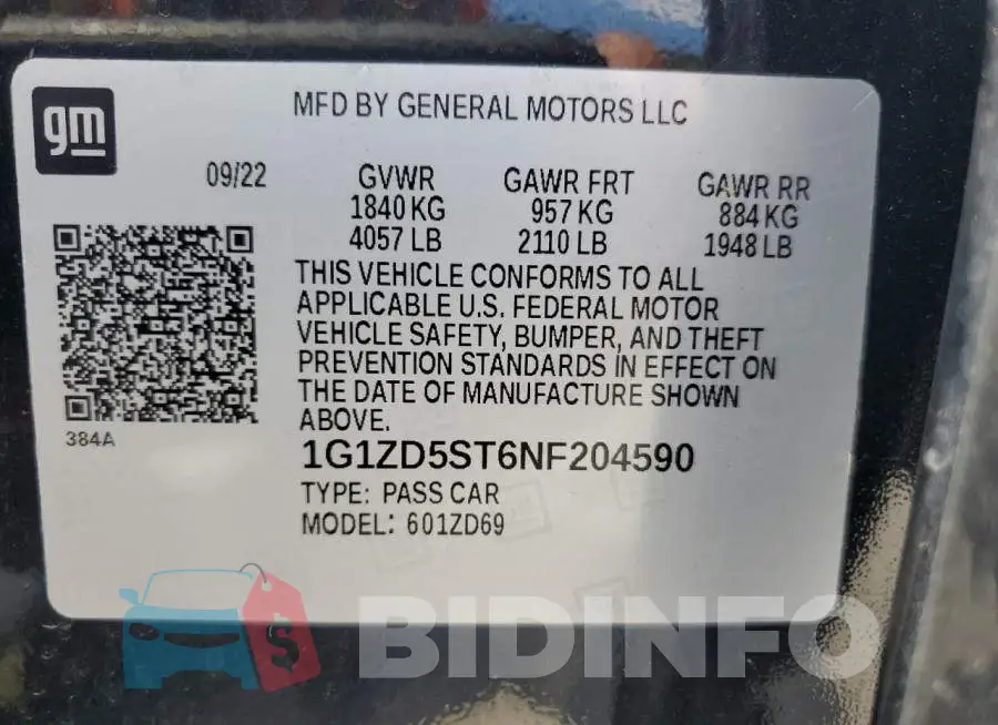 1G1ZD5ST6NF204590 Photo# 13