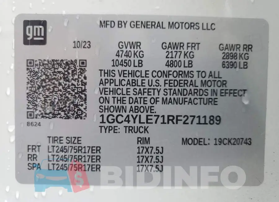 1GC4YLE71RF271189 Photo# 12