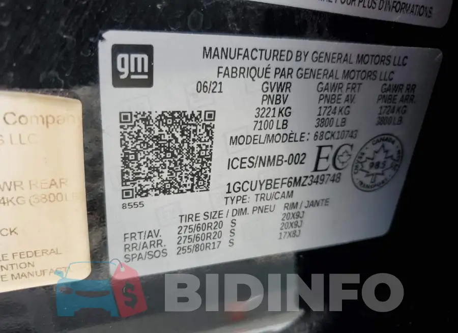 1GCUYBEF6MZ349748 Photo# 12