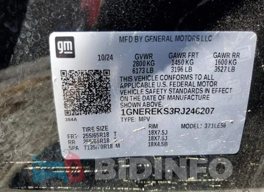 1GNEREKS3RJ246207 Photo# 14