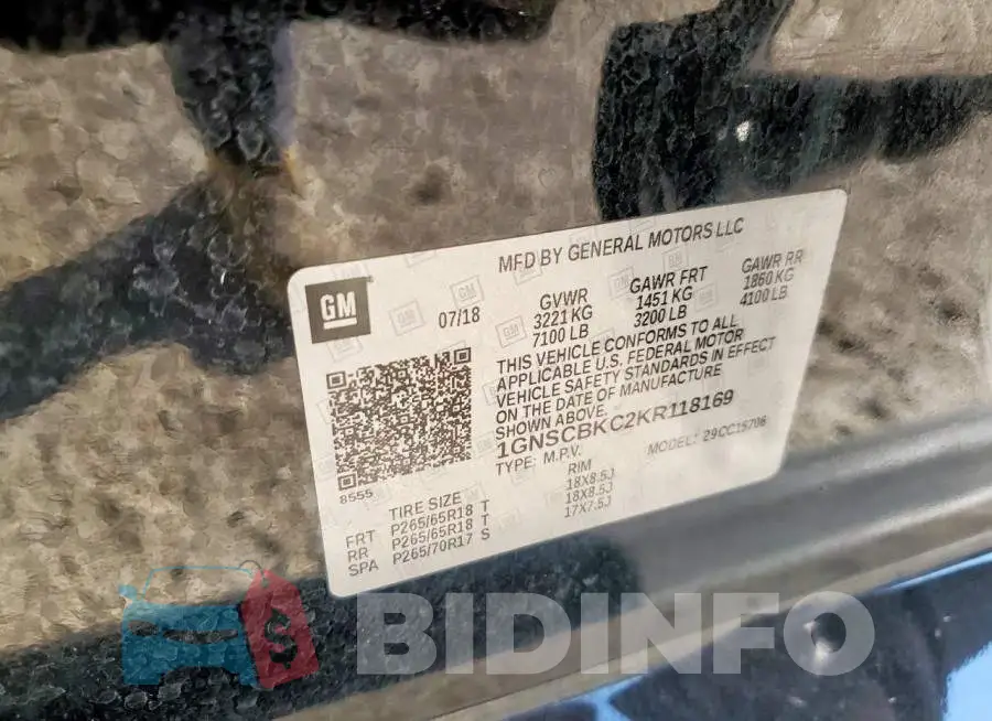 1GNSCBKC2KR118169 Photo# 13