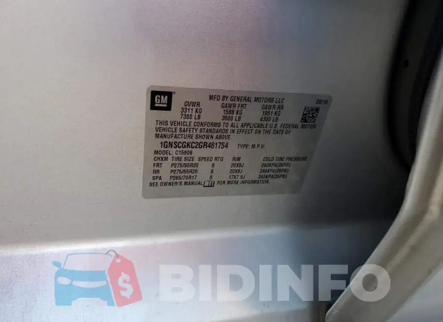 1GNSCGKC2GR481754 Photo# 12