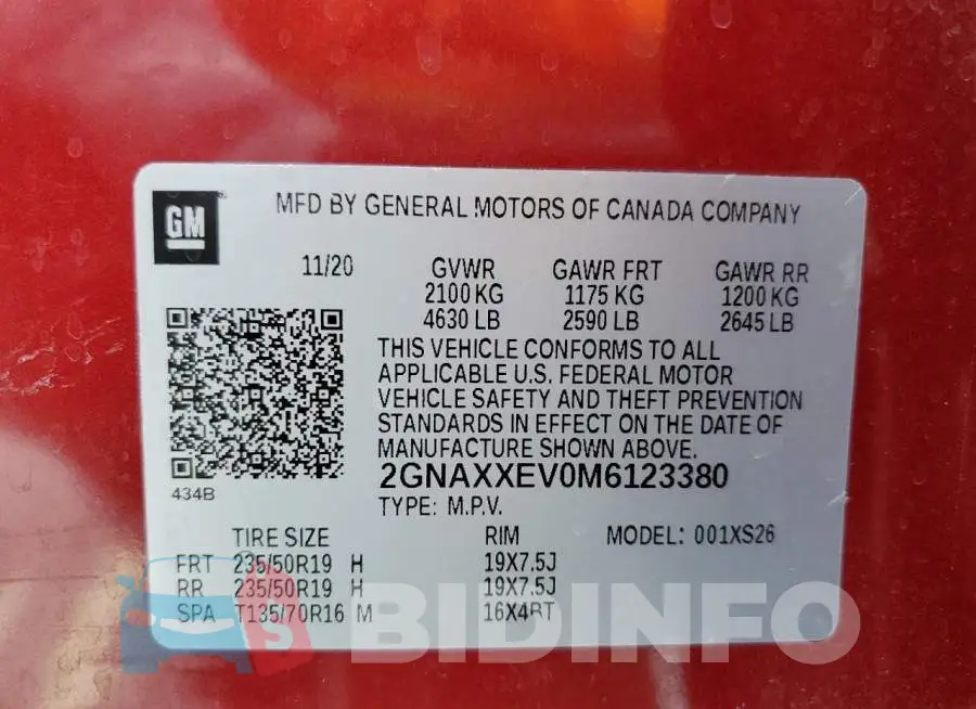 2GNAXXEV0M6123380 Photo# 14