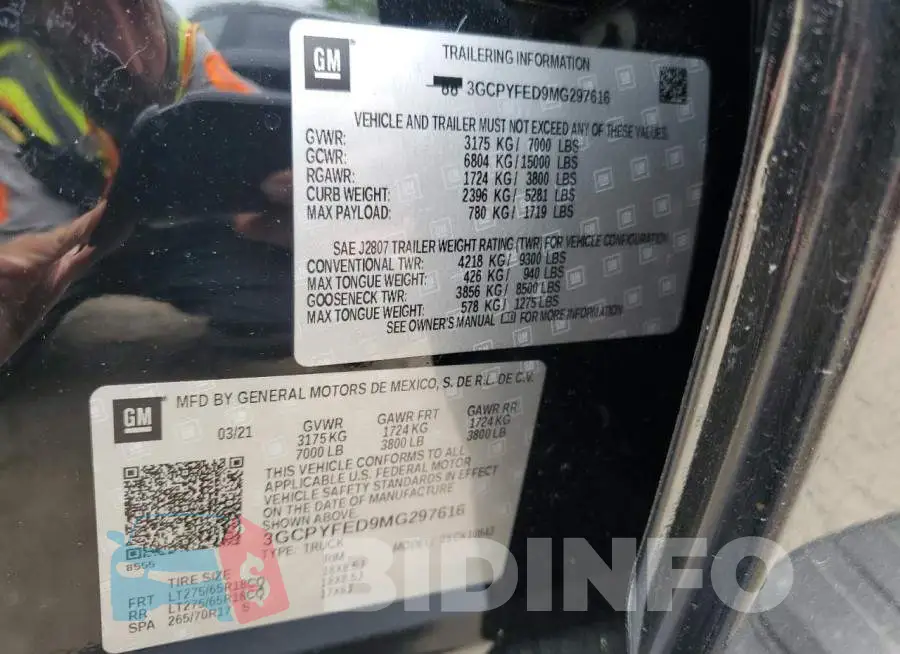 3GCPYFED9MG297616 Photo# 12