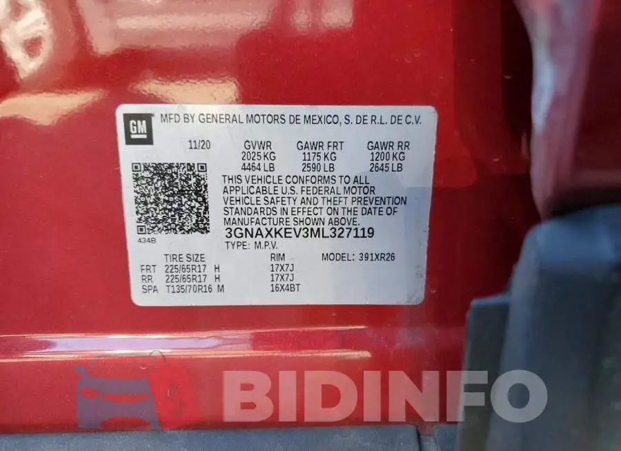 3GNAXKEV3ML327119 Photo# 12