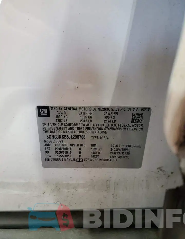 3GNCJNSB5JL298708 Photo# 13
