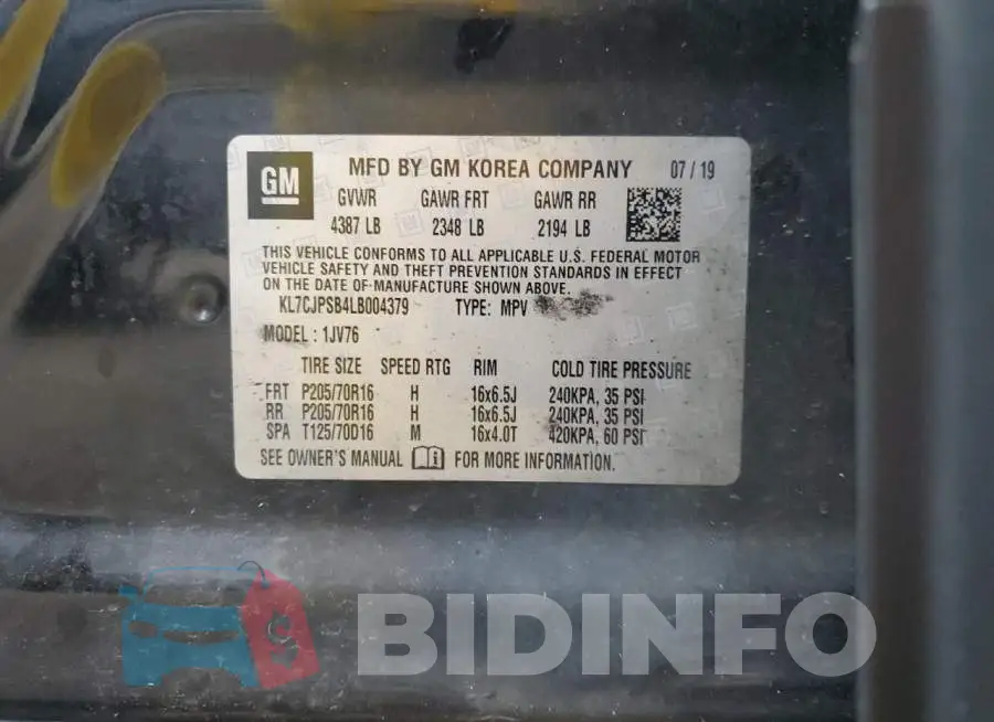 KL7CJPSB4LB004379 Photo# 13