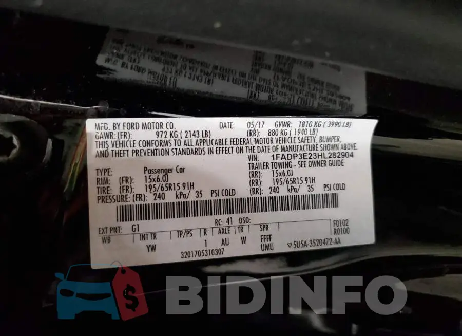 1FADP3E23HL282904 Photo# 12