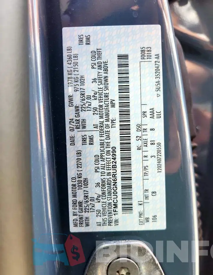 1FMCU0GN6RUB24990 Photo# 13