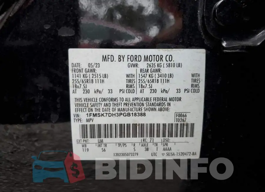1FMSK7DH3PGB18388 Photo# 13