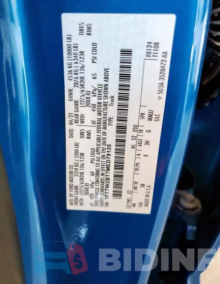 1FT7W2BT7MED79135 Photo# 12