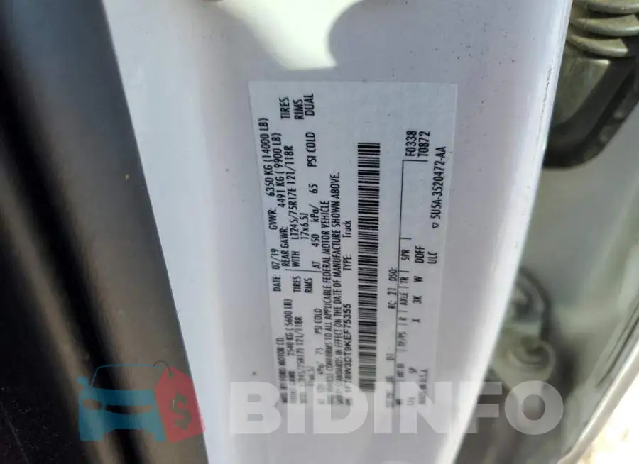 1FT8W3DT9KEF75355 Photo# 12
