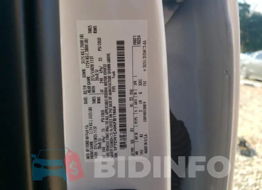 1FTEW1E40KFB11864 Photo# 13