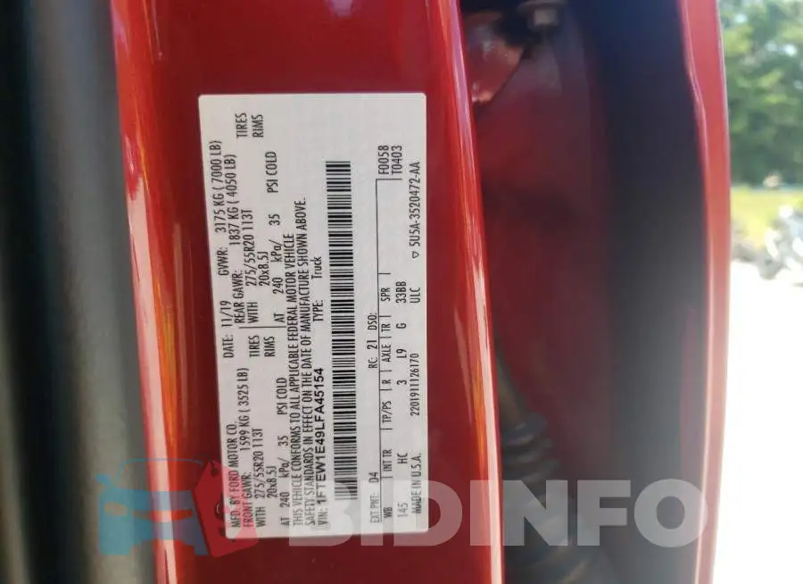 1FTEW1E49LFA45154 Photo# 12