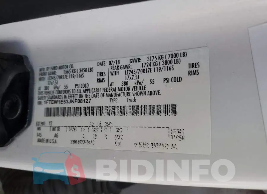 1FTEW1E53JKF08127 Photo# 12