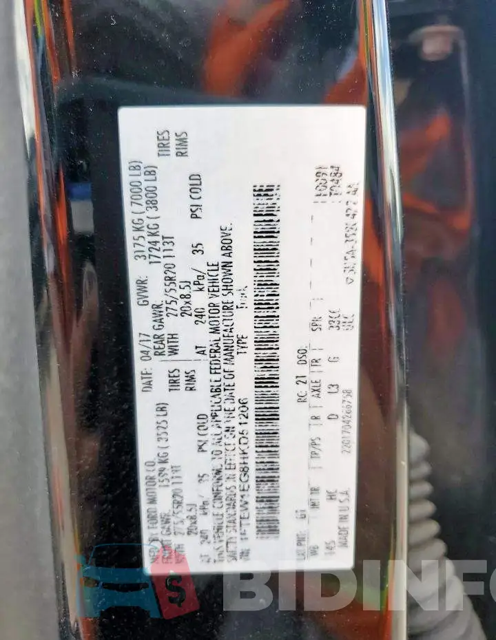1FTEW1EG8HKD51206 Photo# 12