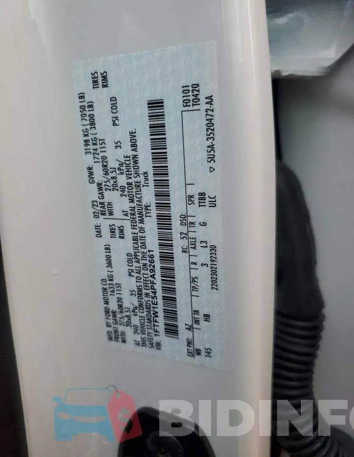 1FTFW1E54PFA92661 Photo# 12