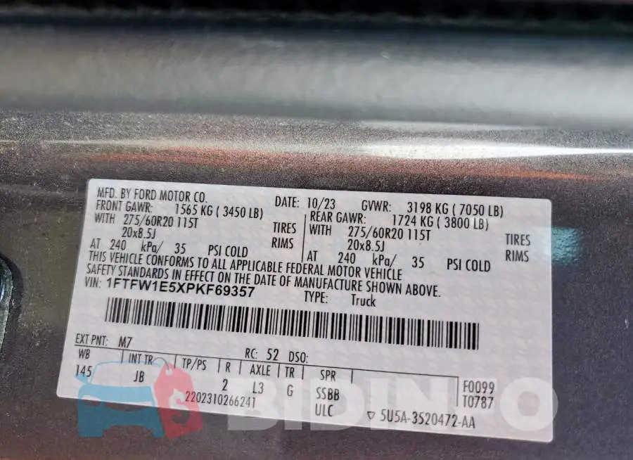 1FTFW1E5XPKF69357 Photo# 12