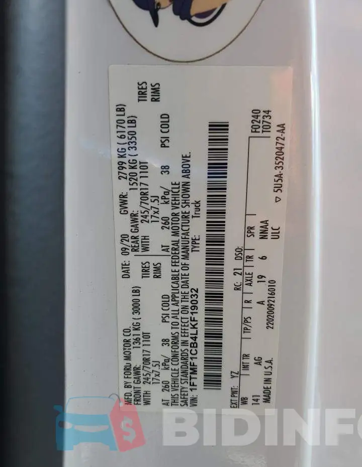1FTMF1CB4LKF19032 Photo# 12