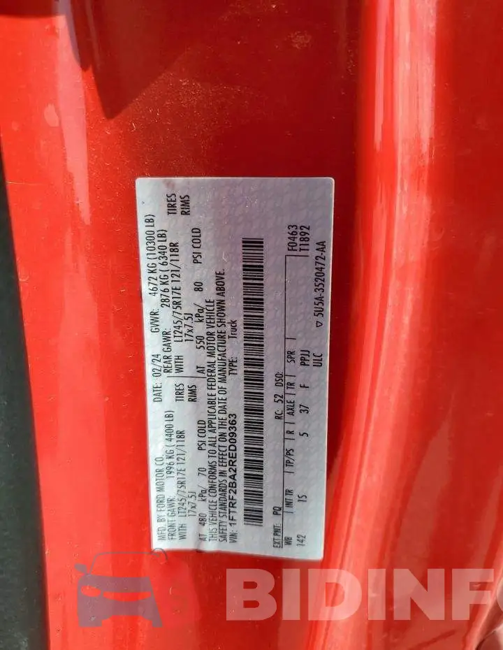 1FTRF2BA2RED09363 Photo# 12