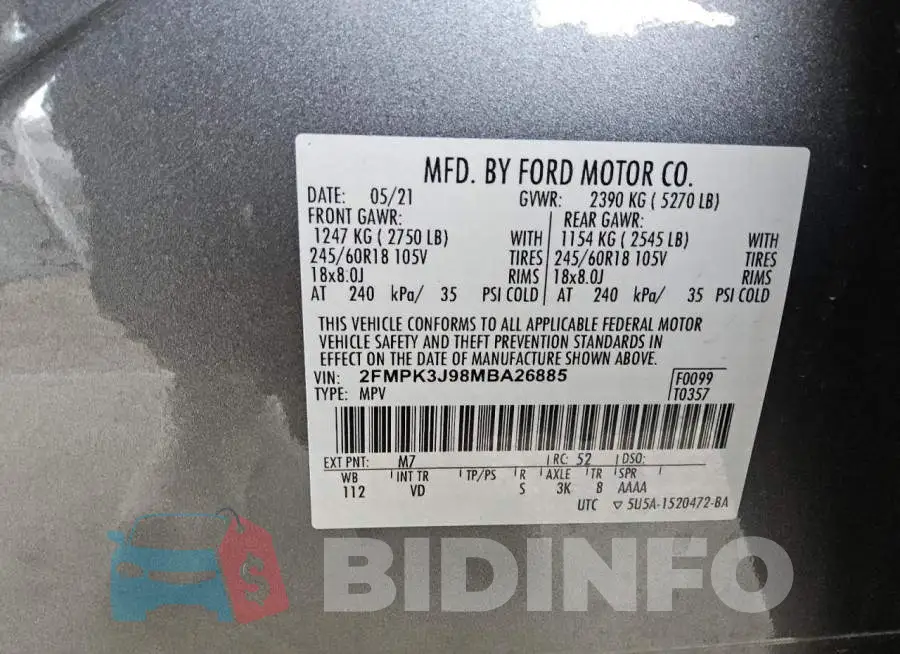 2FMPK3J98MBA26885 Photo# 13
