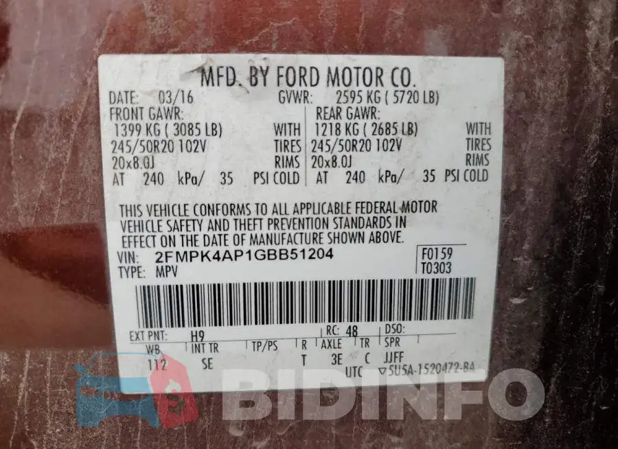 2FMPK4AP1GBB51204 Photo# 13