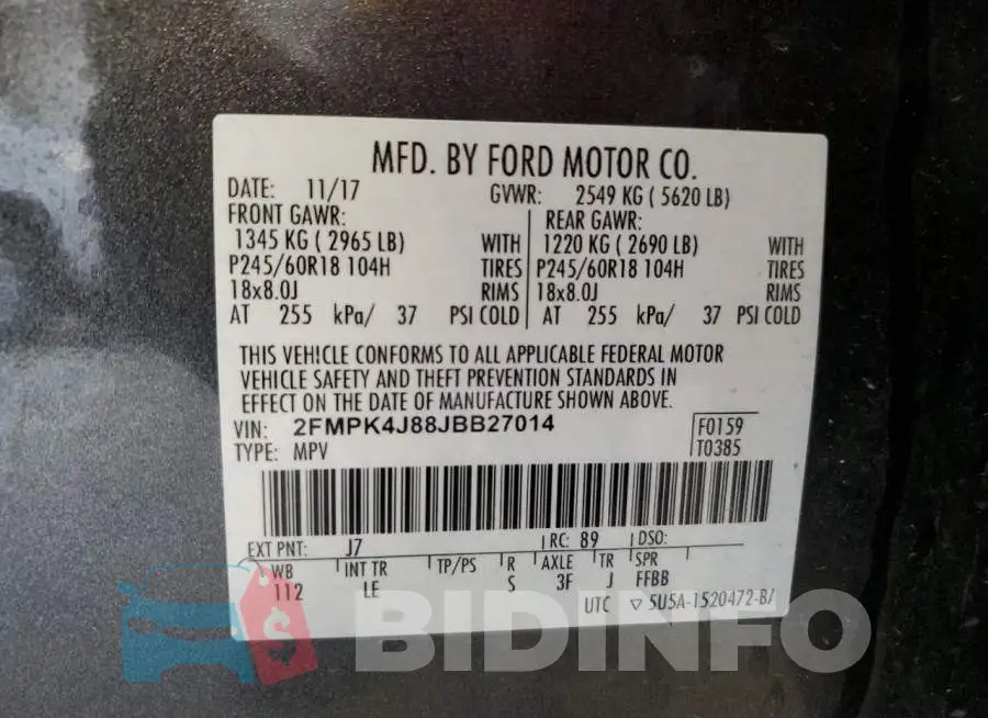 2FMPK4J88JBB27014 Photo# 13