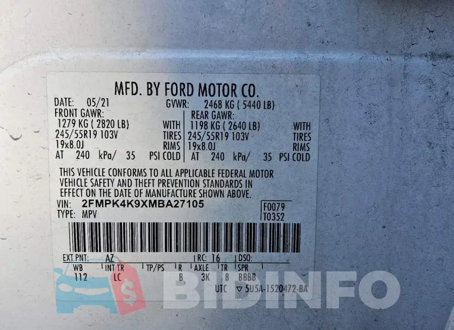 2FMPK4K9XMBA27105 Photo# 13