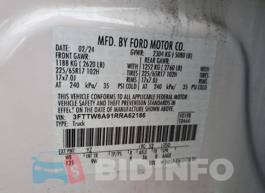 3FTTW8A91RRA62186 Photo# 12