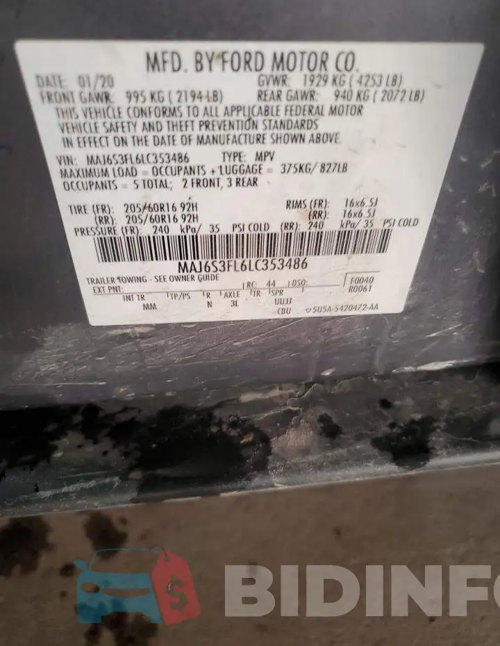MAJ6S3FL6LC353486 Photo# 12