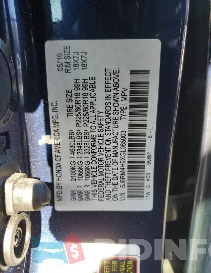 5J6RM4H9XGL085003 Photo# 13